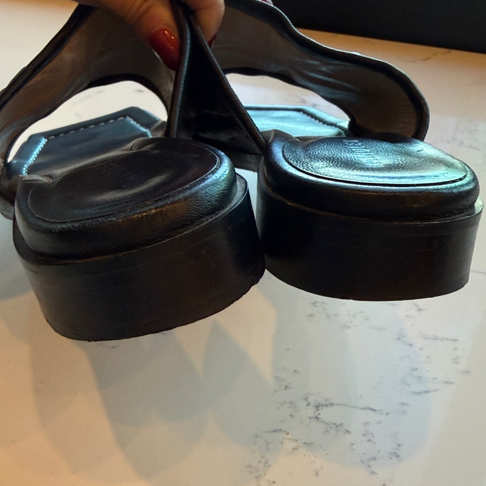 Wandler Mila Puffy Lambskin Flat Sandal Slip-On Mule Black Color Size 38 US 8.5 - Picture 5 of 15